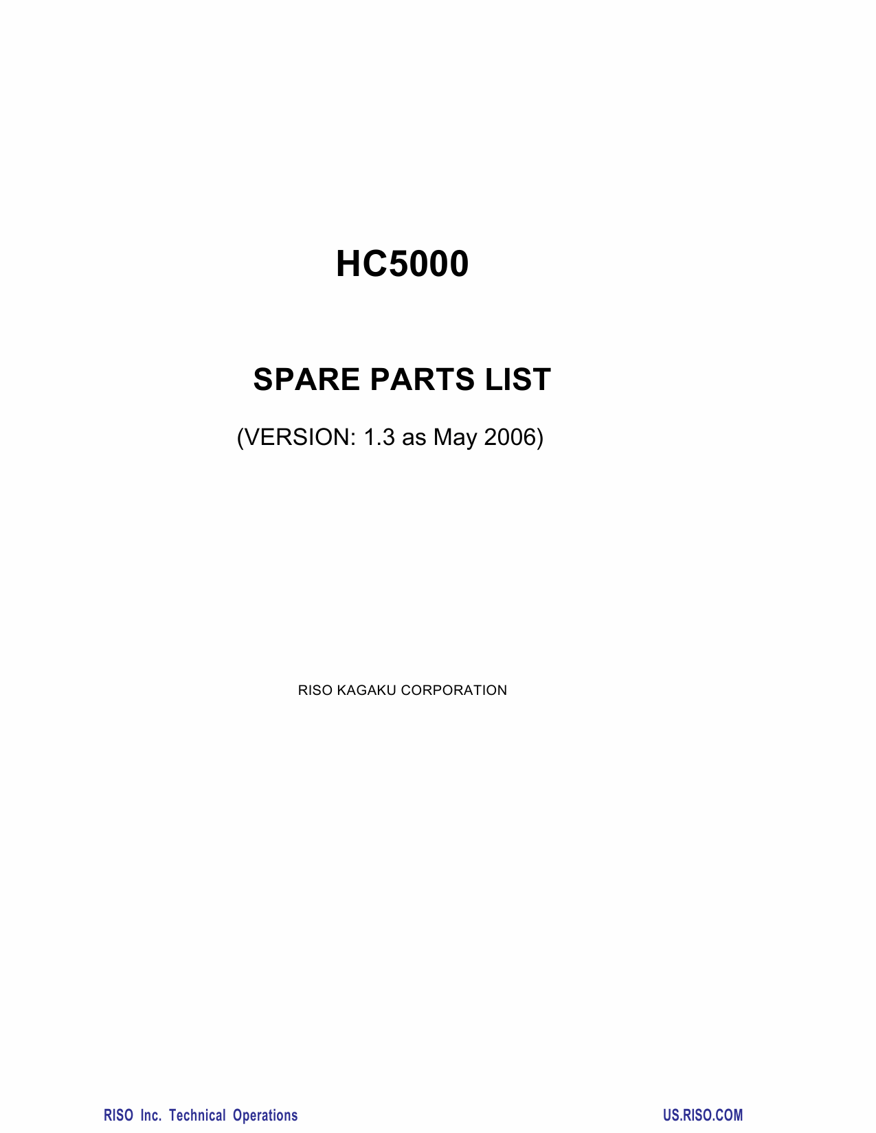 RISO HC 5000 Parts List Manual-1